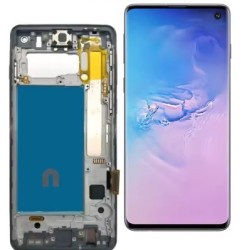 PANTALLA TFT SAMSUNG S10 CON MARCO COLOR PLATA